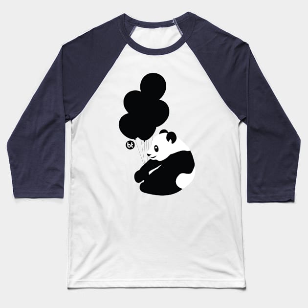 Balloon Panda Baseball T-Shirt by MyTietzAreUpHere